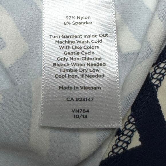 Talbots Blue And  White Chevron Wrap Bodice Dress Size Medium - Picture 7 of 7